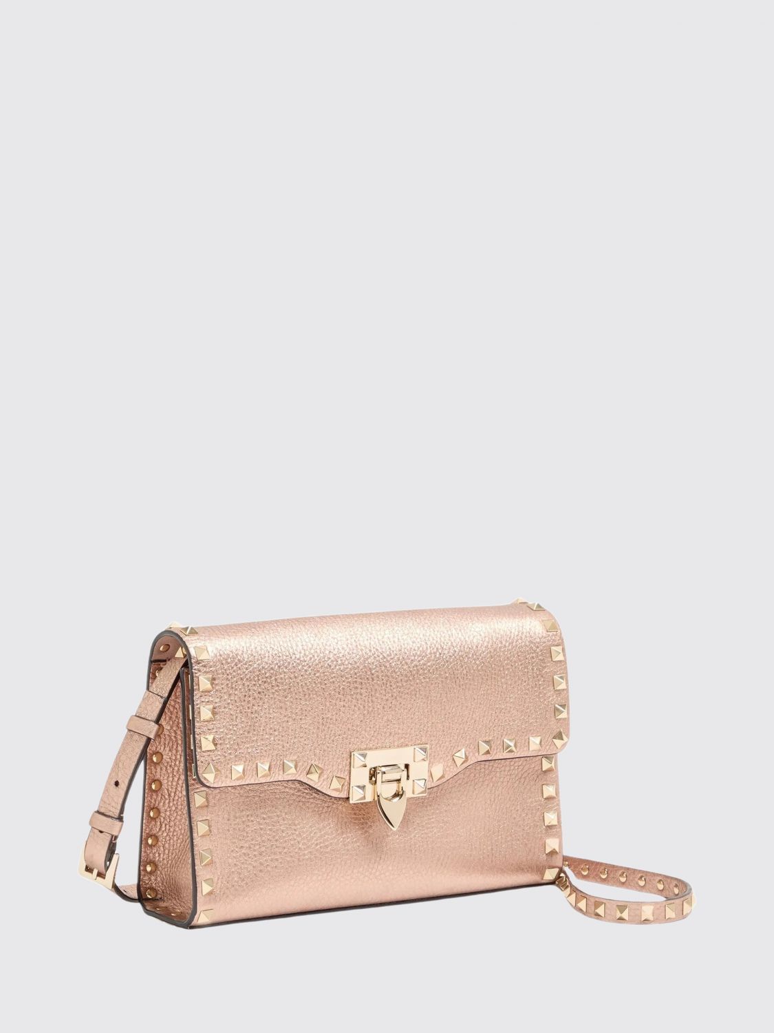 rockstud mini crossbody bag in grained calfskin