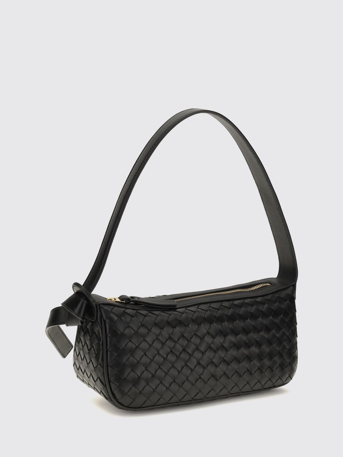 nodo mini shoulder bag in woven lambskin
