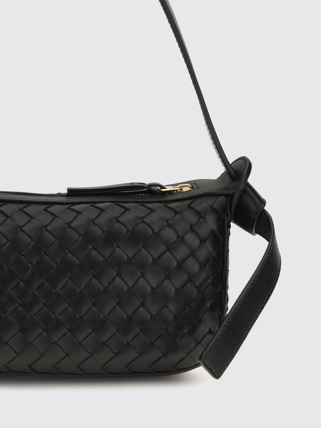nodo mini shoulder bag in woven lambskin
