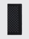 jacquard gg monogram merino wool scarf with fringed hem