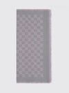 jacquard gg monogram merino wool scarf with fringed hem