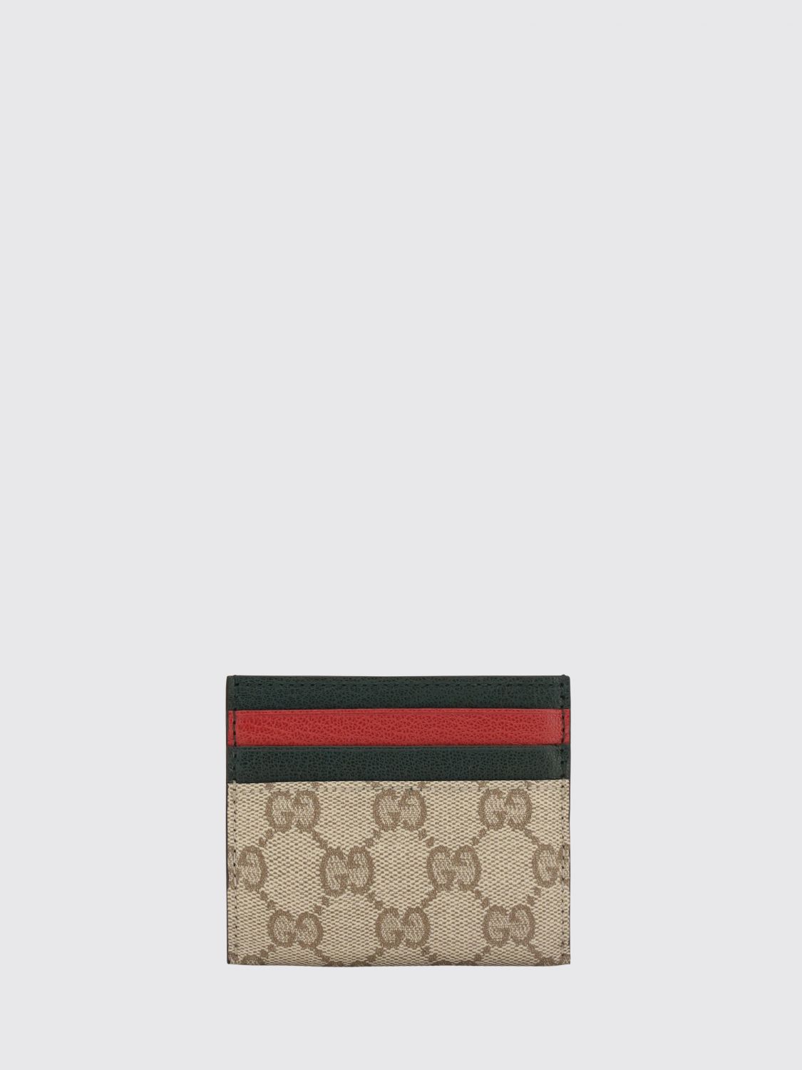 gg supreme canvas card holder with web stripe detail