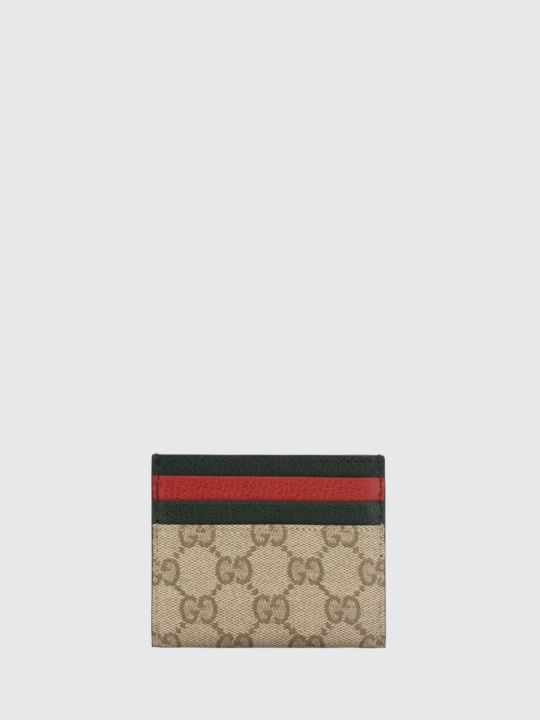 GUCCI OS gg supreme canvas card holder with web stripe detail
