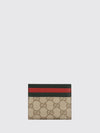 gg supreme canvas card holder with web stripe detail
