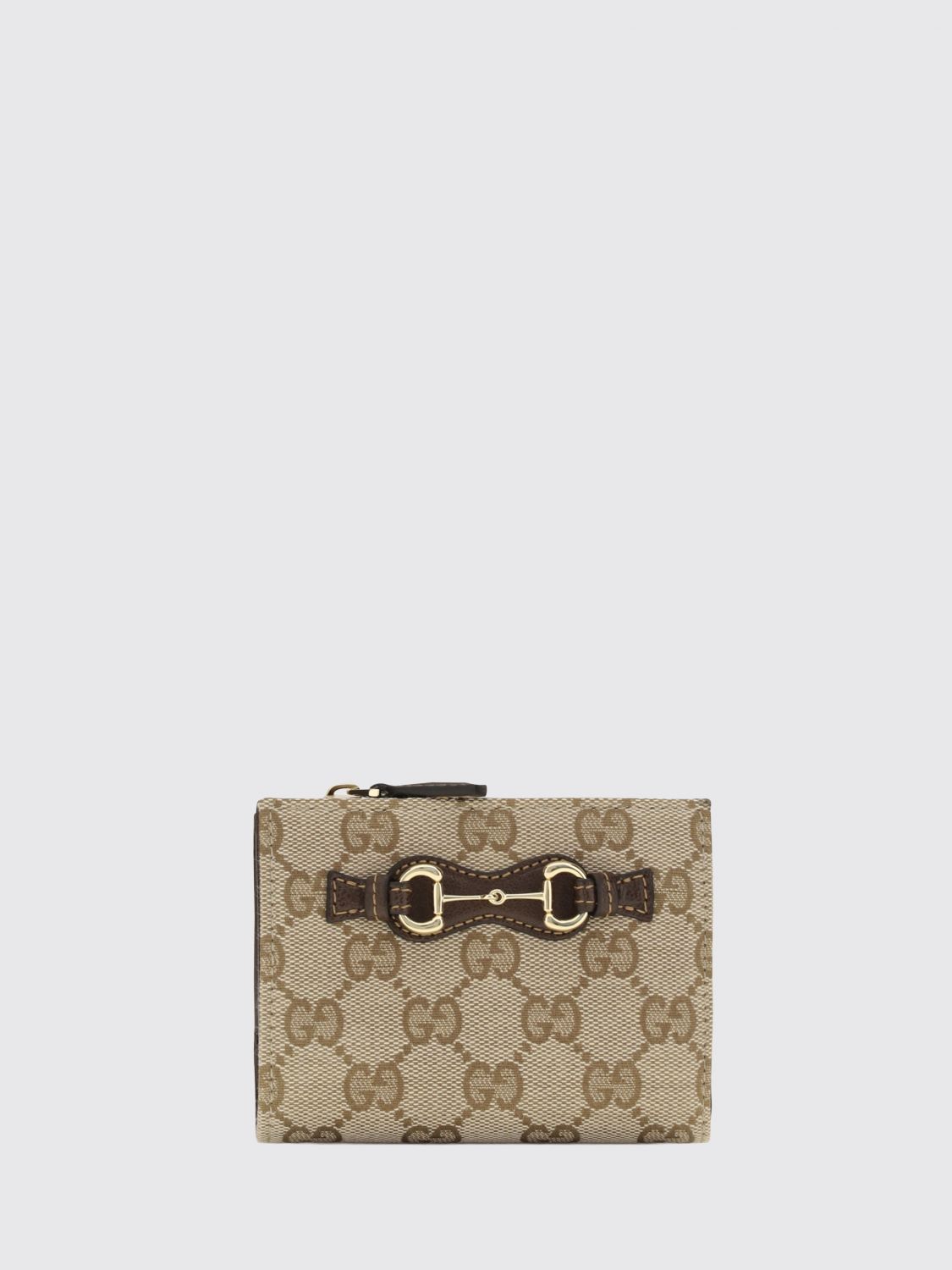 horsebit bifold wallet in gg supreme canvas with clamp