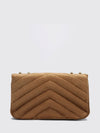 medium loulou shoulder bag in chevron suede