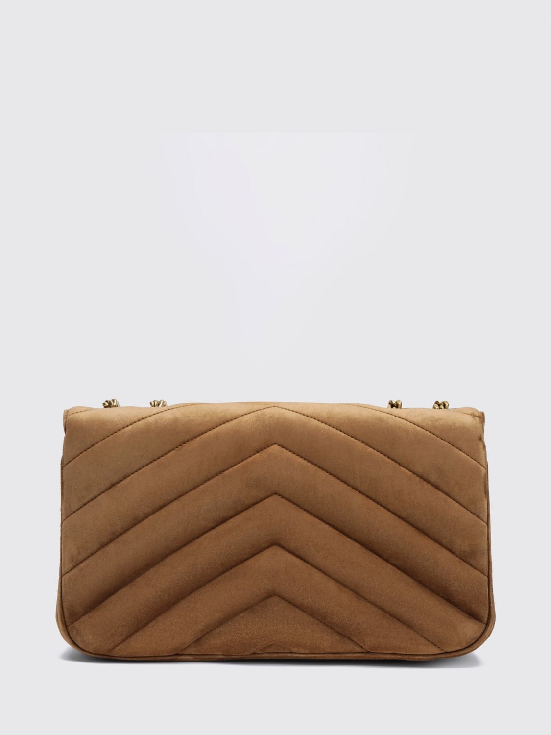 medium loulou shoulder bag in chevron suede