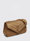 medium loulou shoulder bag in chevron suede
