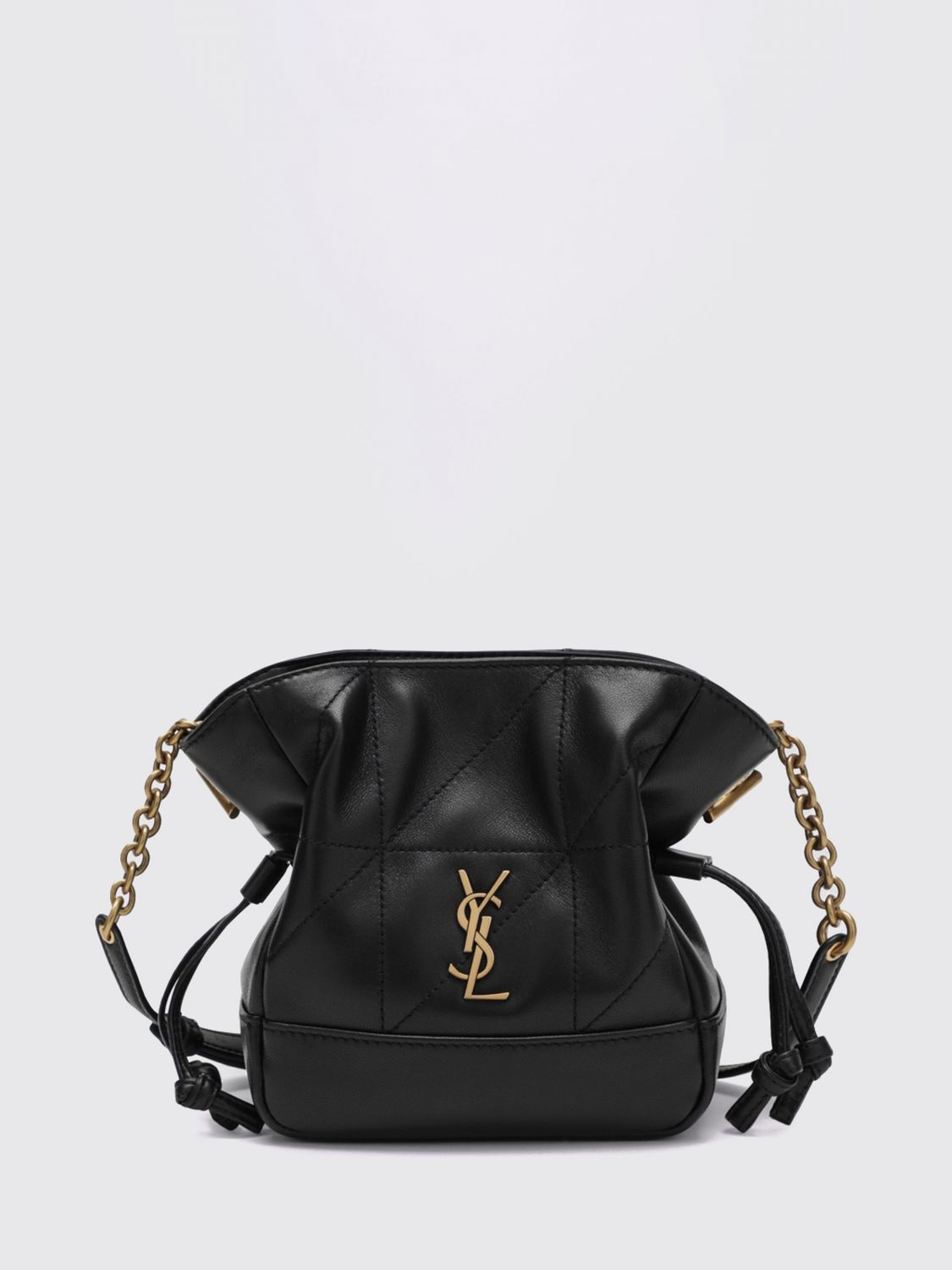 jamie ysl monogram lambskin leather mini bucket bag