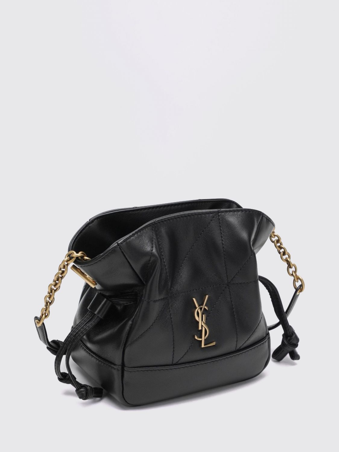 jamie ysl monogram lambskin leather mini bucket bag
