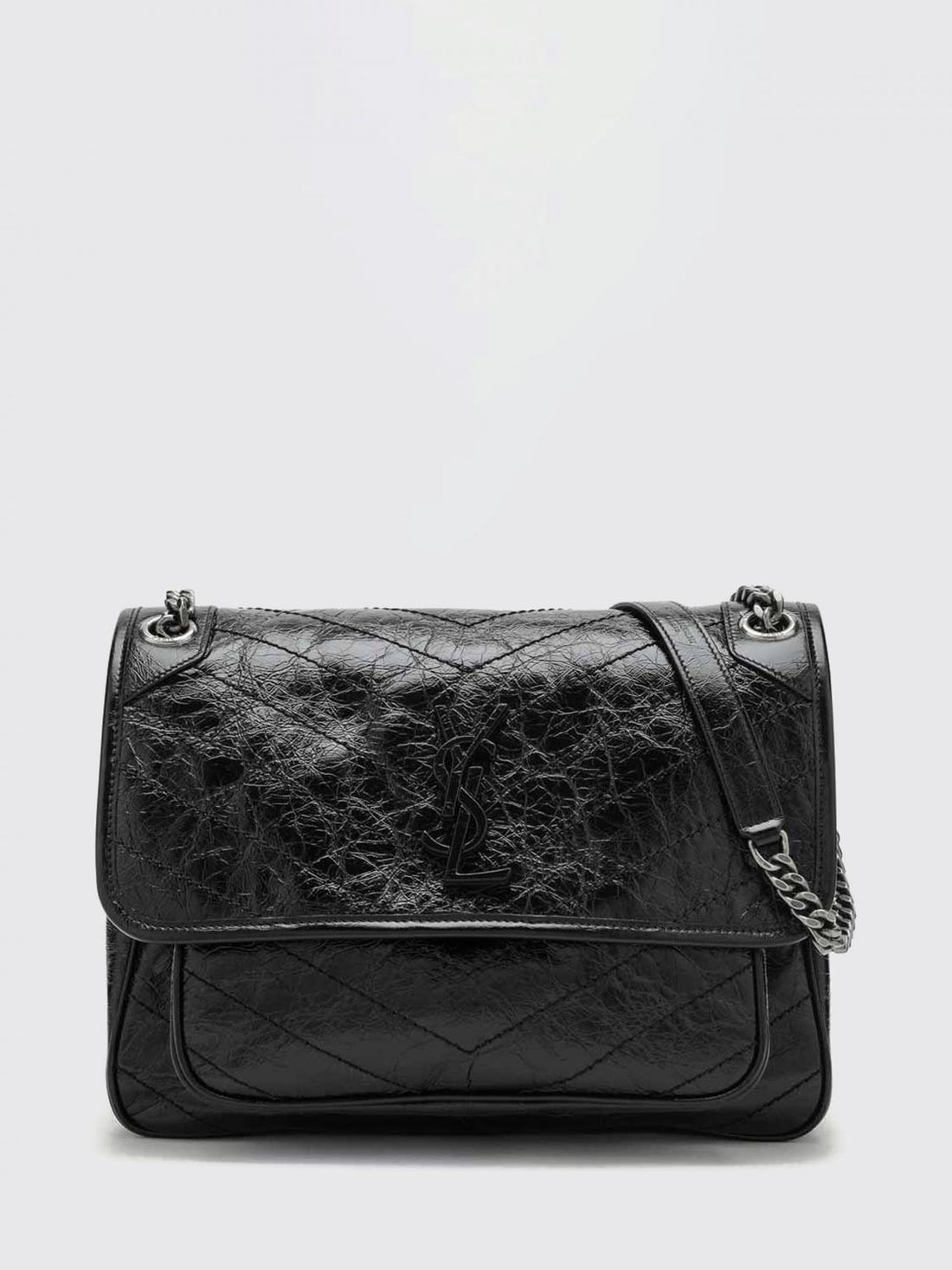 SAINT LAURENT OS medium niki crossbody bag in chevron calfskin
