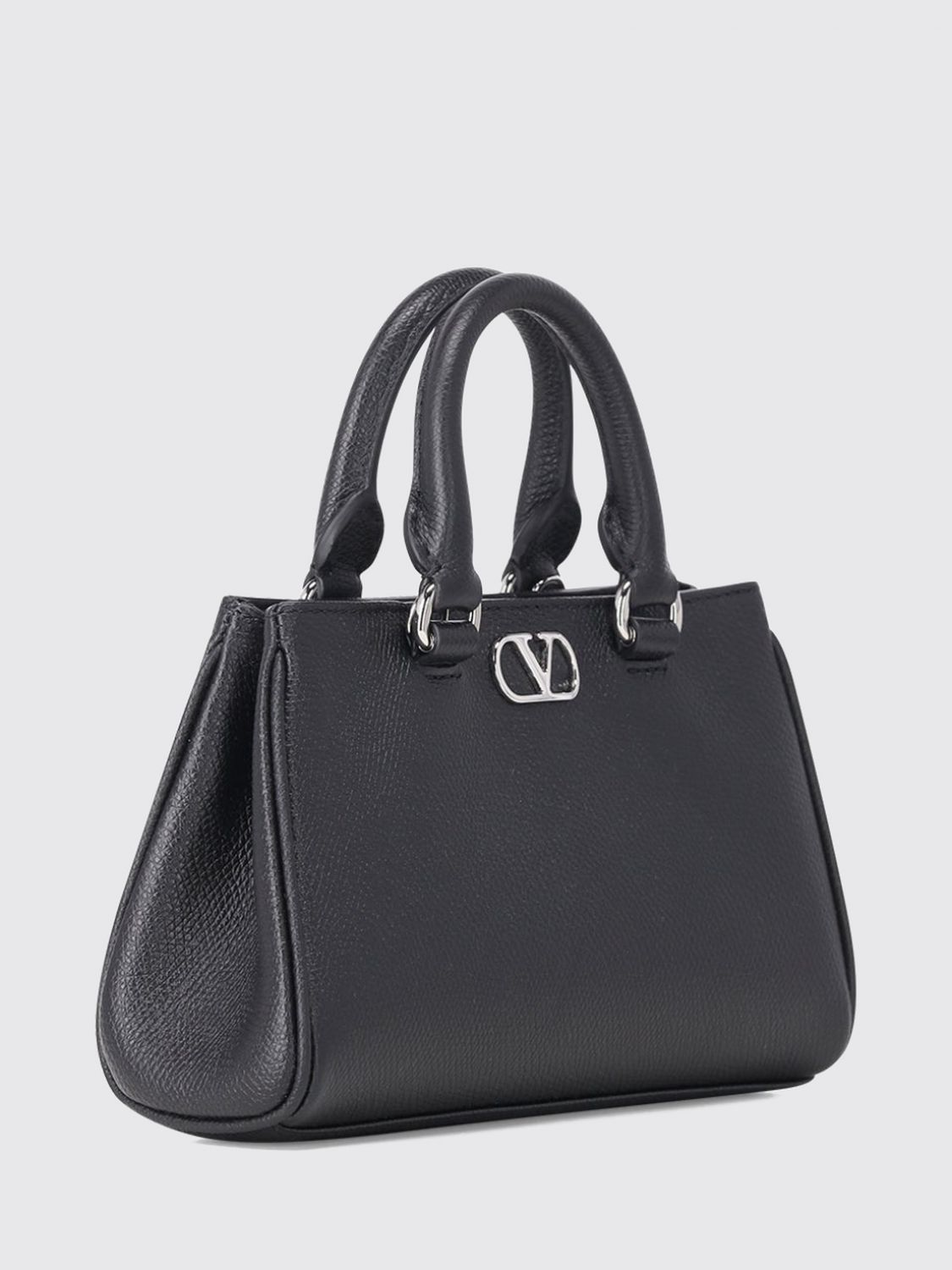 vlogo signature grained calfskin leather handbag