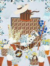 gardening floral and ff monogram print silk foulard