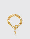 chain bracelet in brass with ysl monogram charm