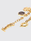 brass charm bracelet with ysl monogram