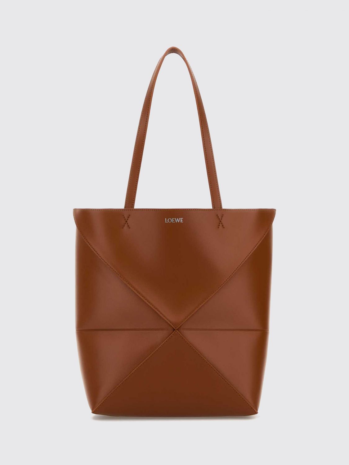 puzzle fold medium calfskin tote bag with double handle