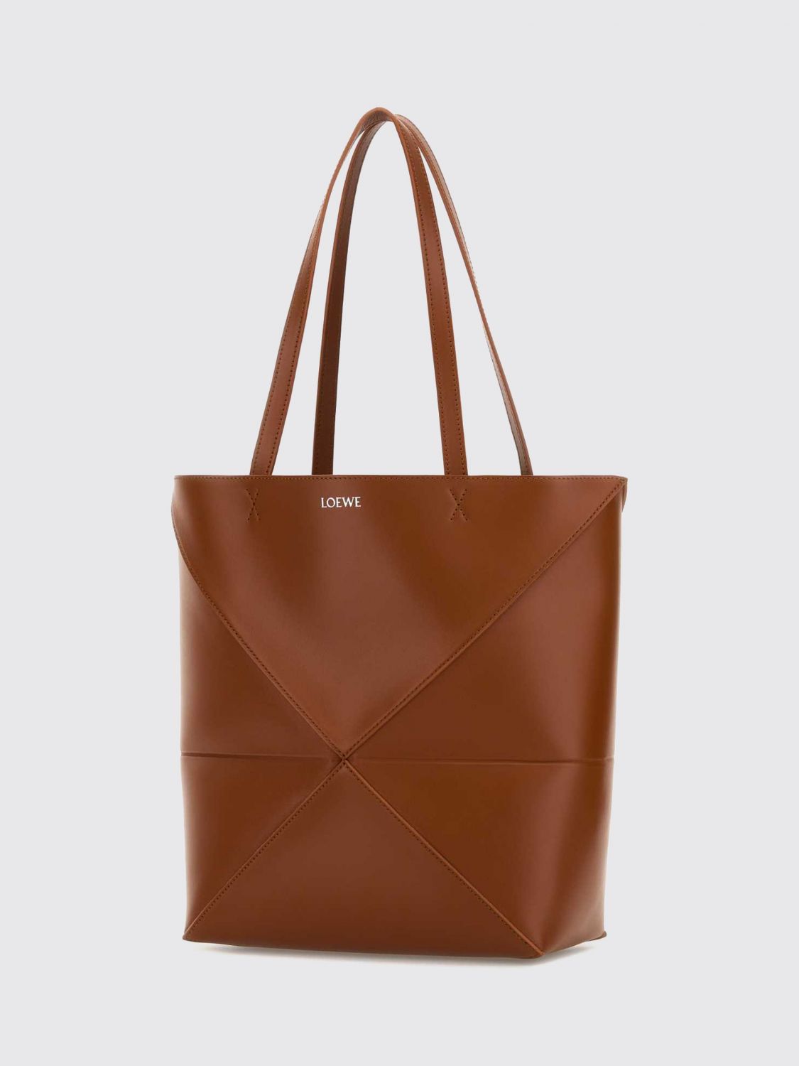 puzzle fold medium calfskin tote bag with double handle