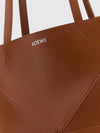 puzzle fold medium calfskin tote bag with double handle