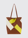 puzzle fold large bicolour calfskin tote bag