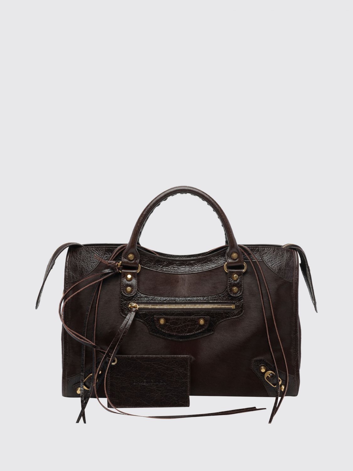 le city medium handbag in lambskin leather with studs