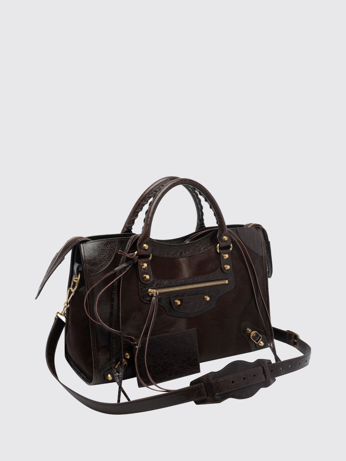 le city medium handbag in lambskin leather with studs