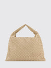 hop intrecciato suede calfskin shoulder bag