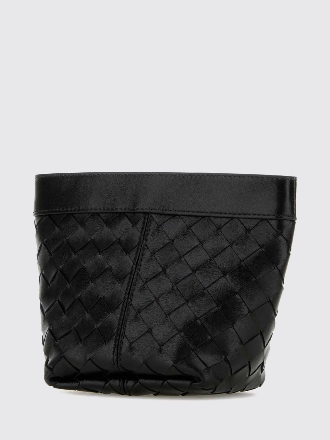 flap intrecciato calfskin mini bag with zip closure