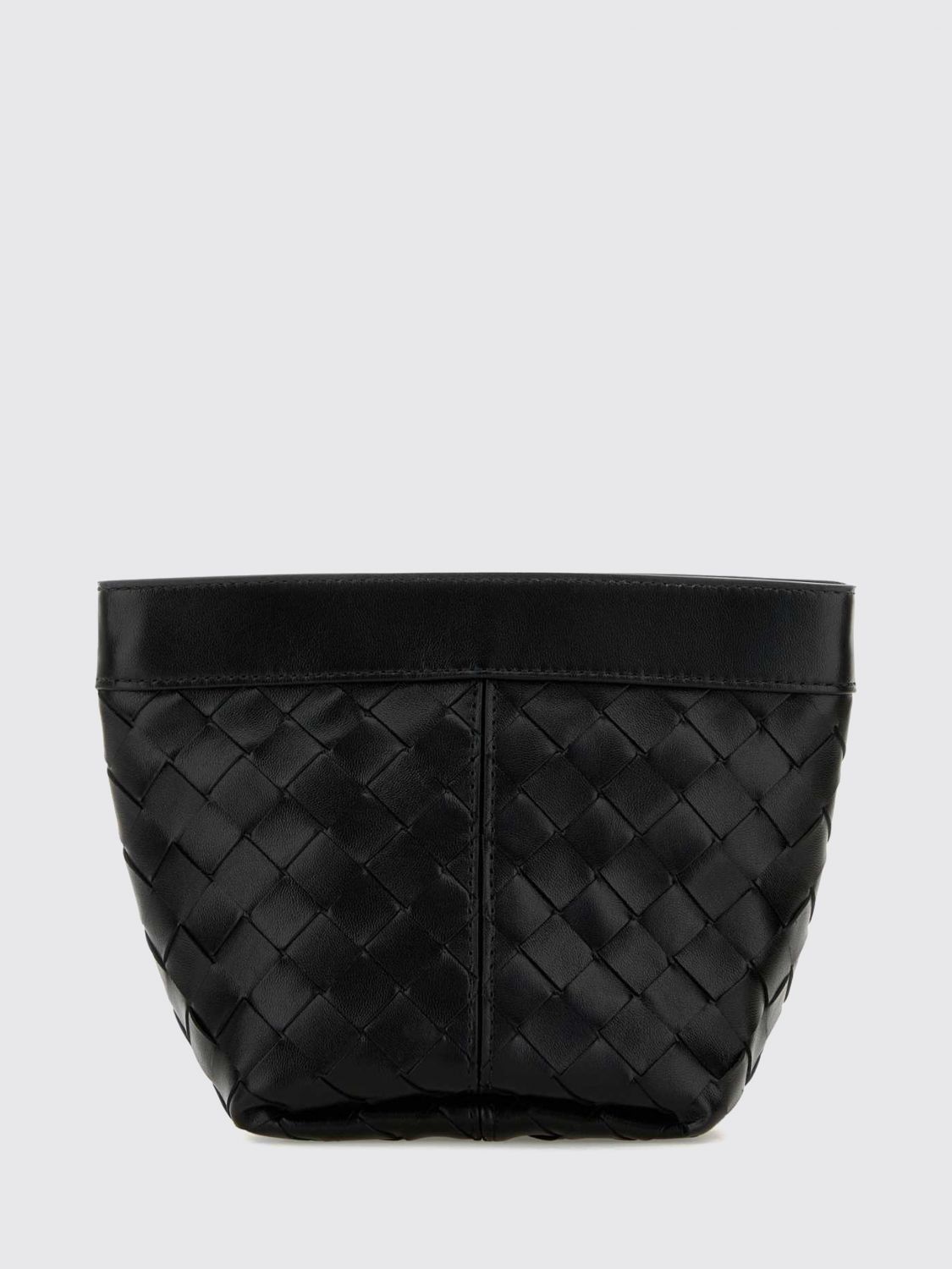 flap intrecciato calfskin mini bag with zip closure
