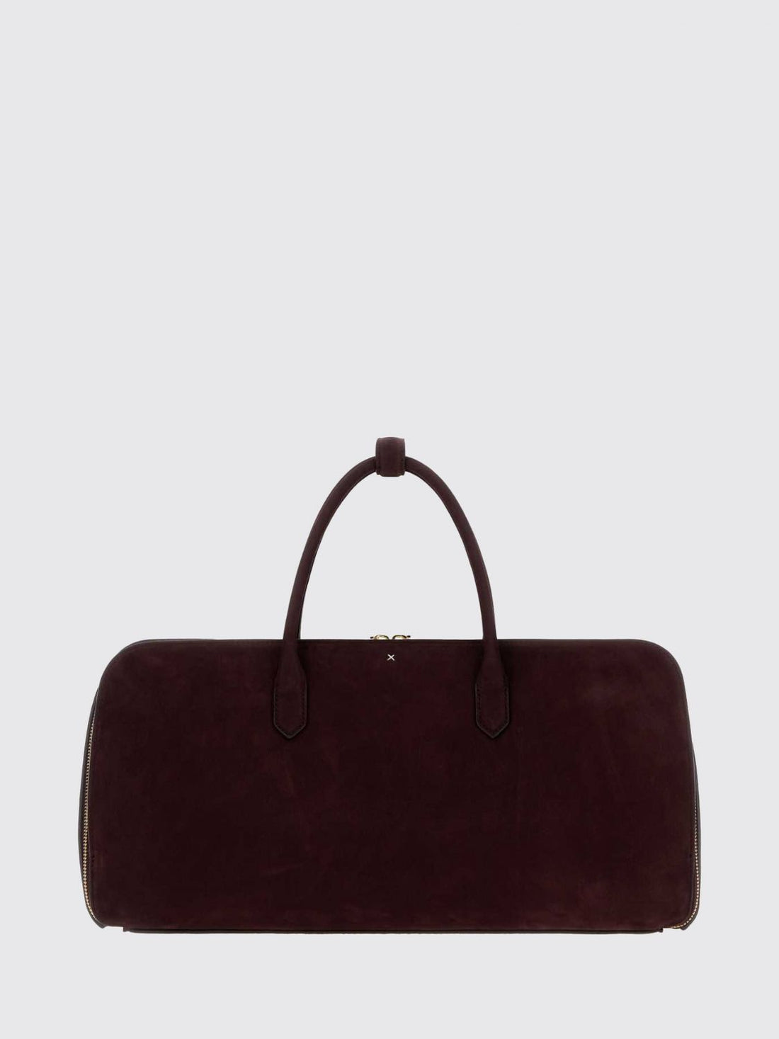 ALAÏA OS delta medium nubuck leather handbag with double zip and shoulder strap