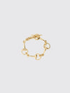 horsebit gold-finish metal choker necklace