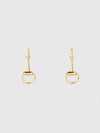 horsebit gold-finish metal dangle earrings