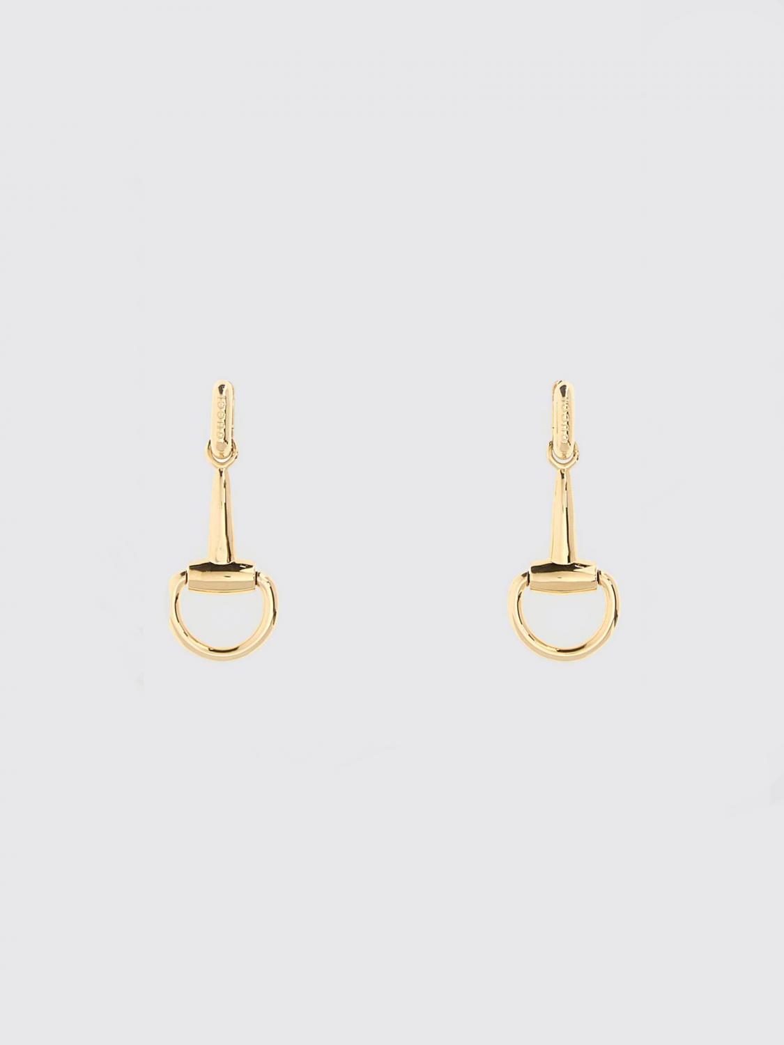 horsebit gold-finish metal dangle earrings