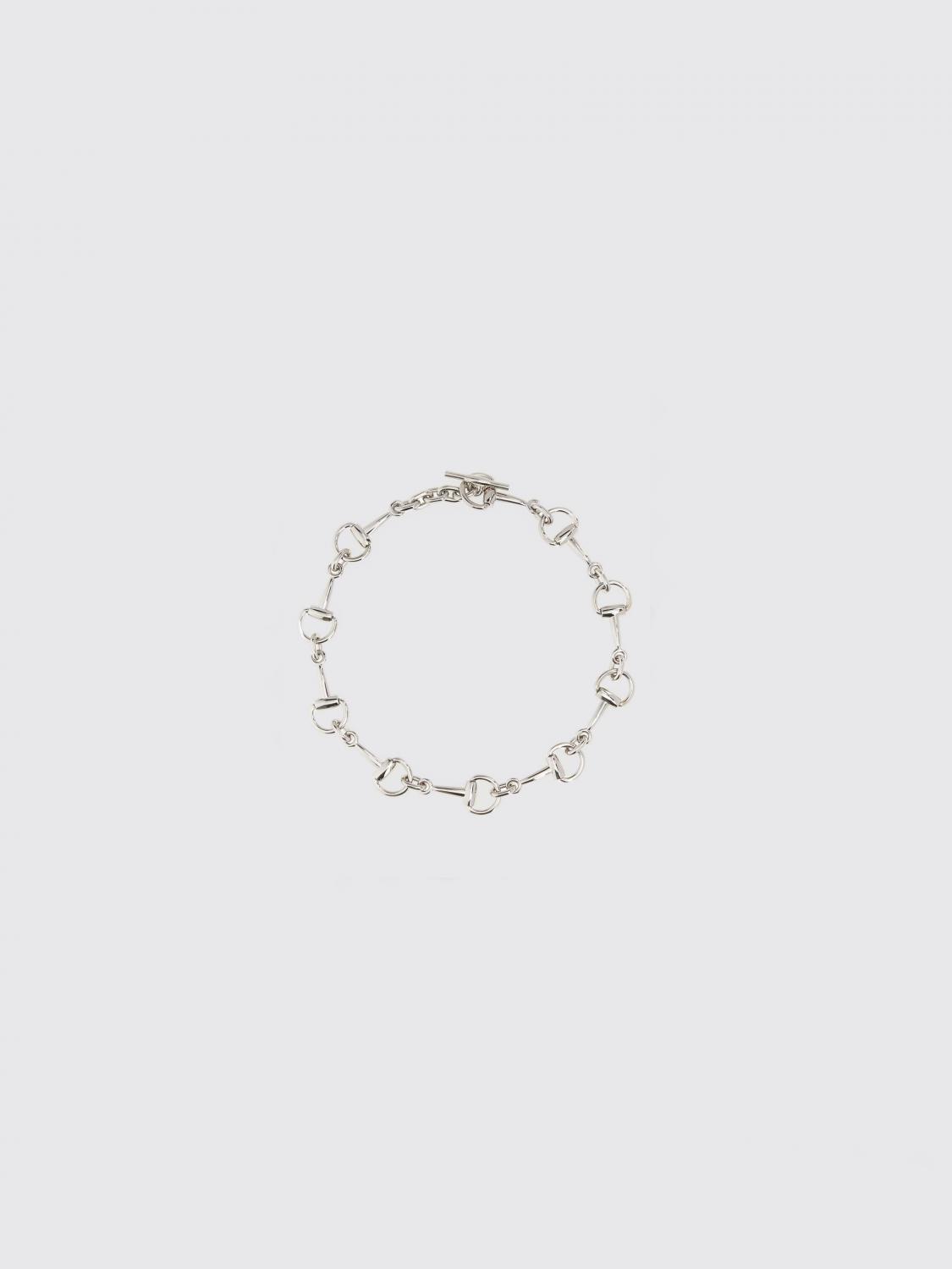 horsebit silver-finish metal choker necklace
