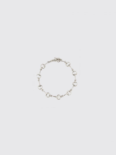 horsebit silver-finish metal choker necklace