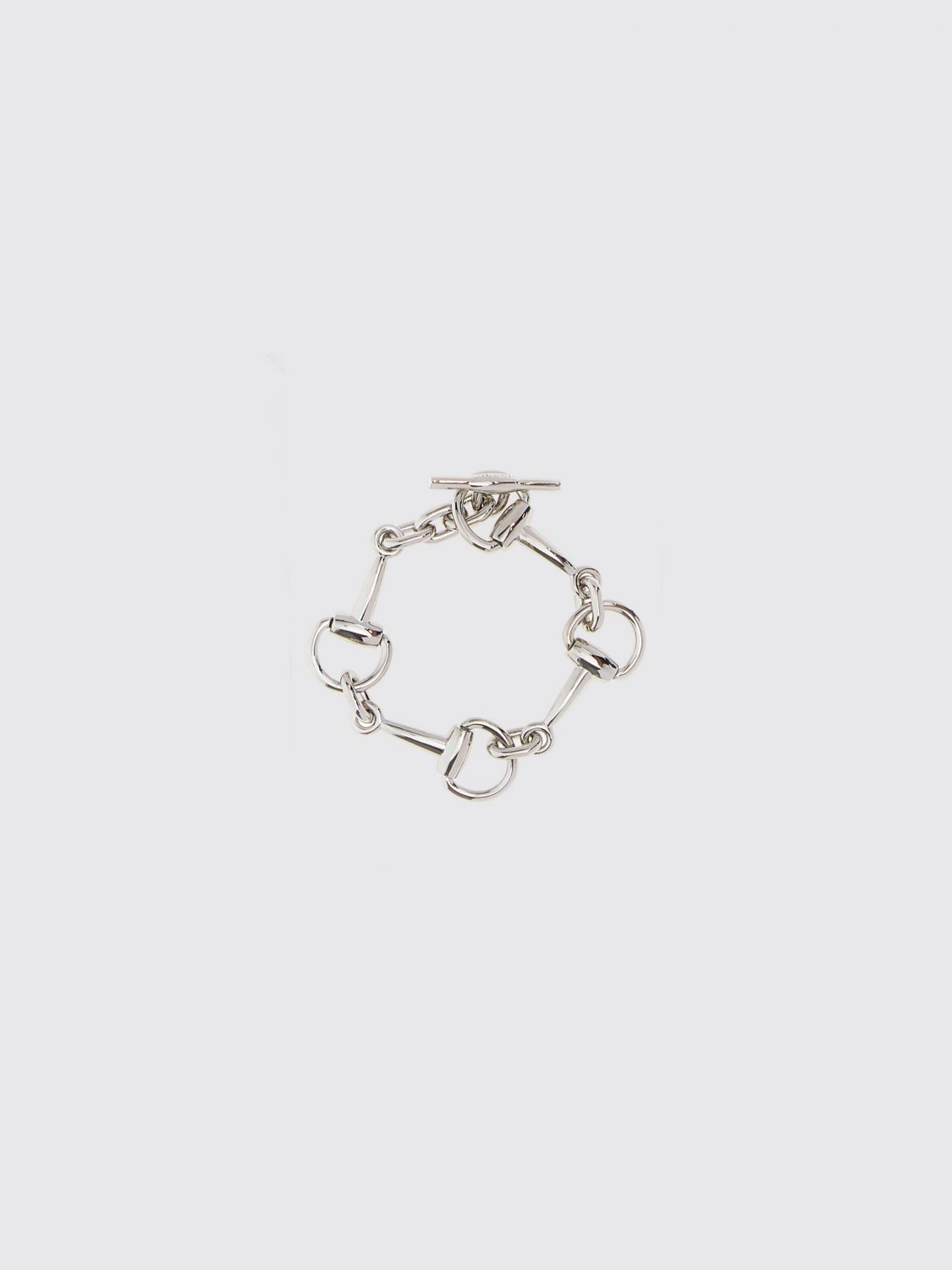 horsebit silver-finish metal bracelet