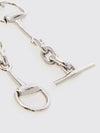 horsebit silver-finish metal bracelet