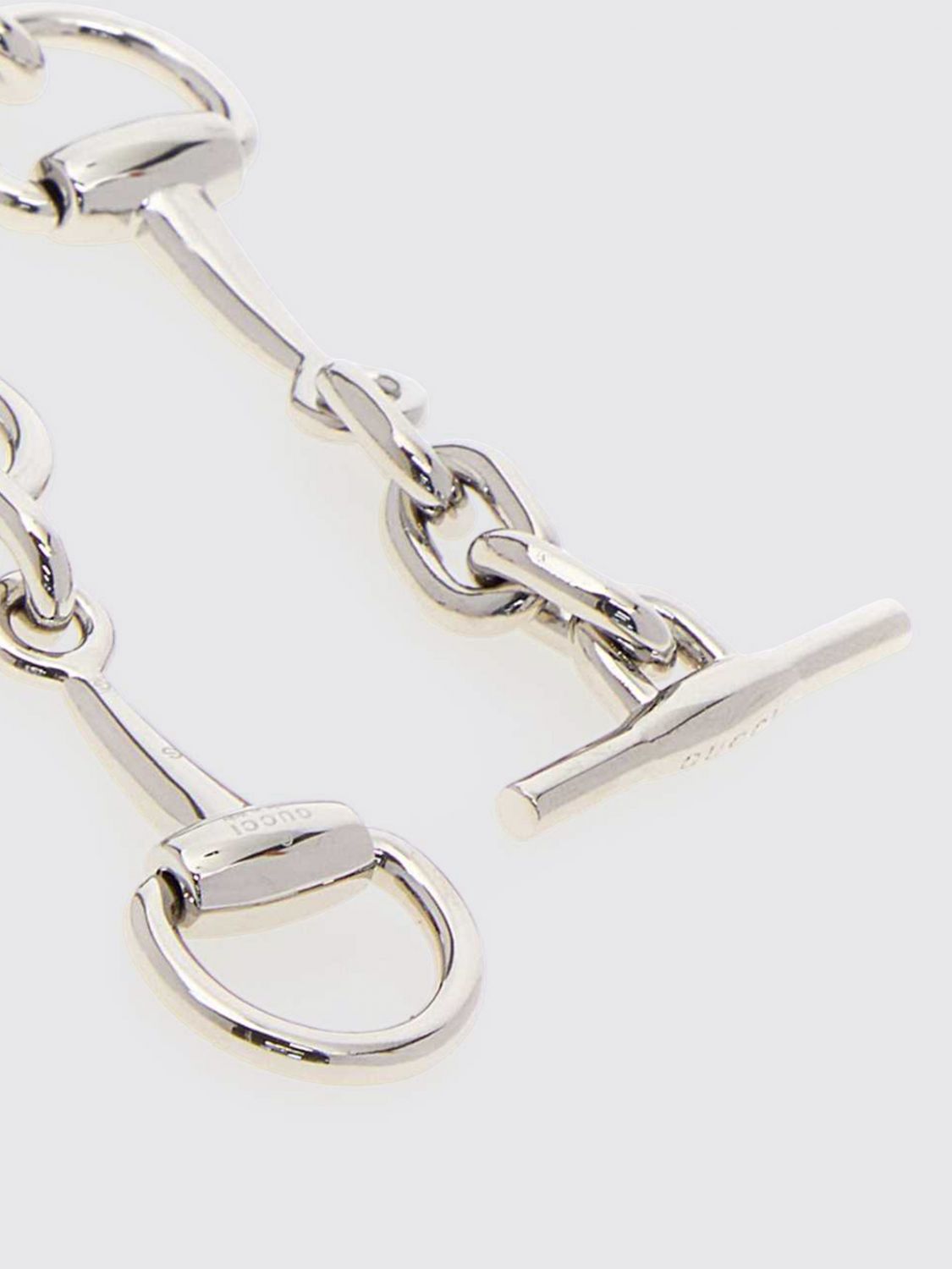 horsebit silver-finish metal bracelet