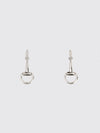 horsebit silver-finish metal dangle earrings