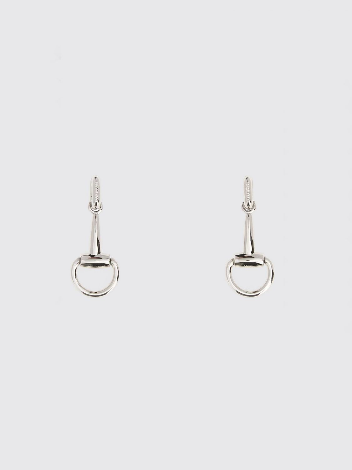 horsebit silver-finish metal dangle earrings