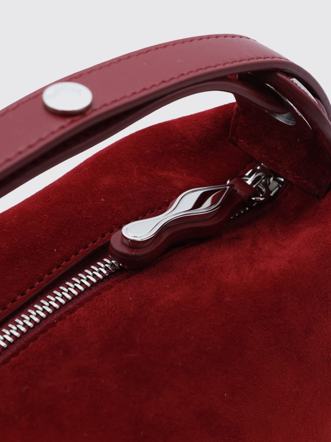 suede mini handbag with zip