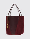 chloé spin bicolour shoulder bag in smooth and suede leather