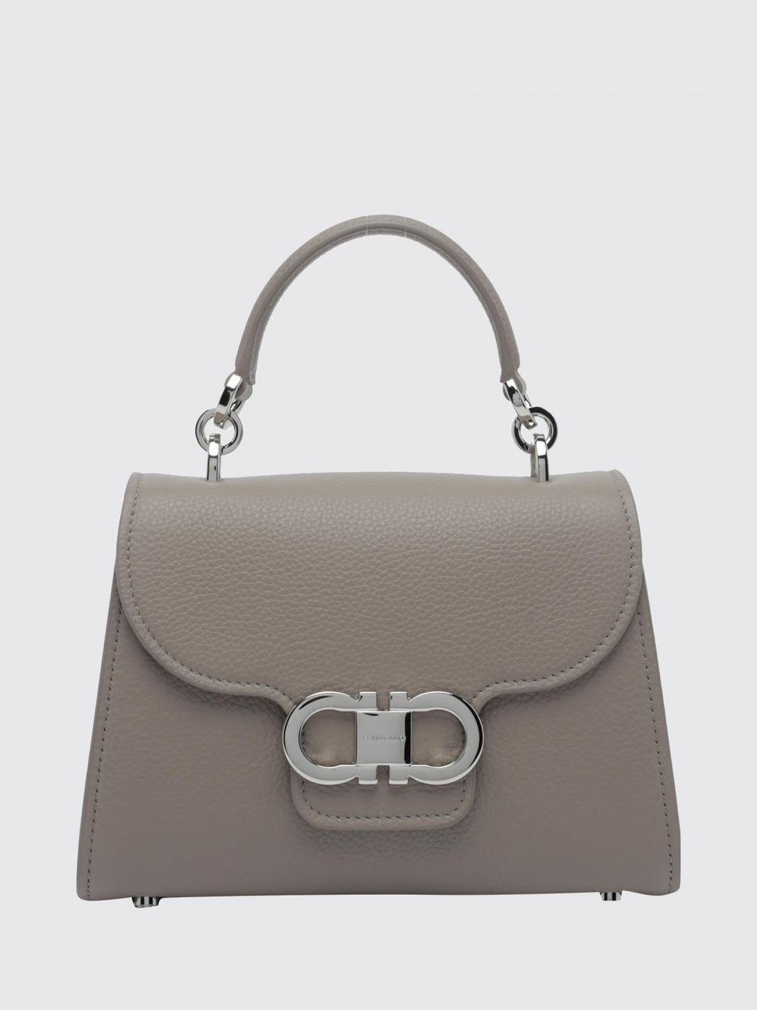 FERRAGAMO OS double gancini mini bag in grained calfskin with removable strap