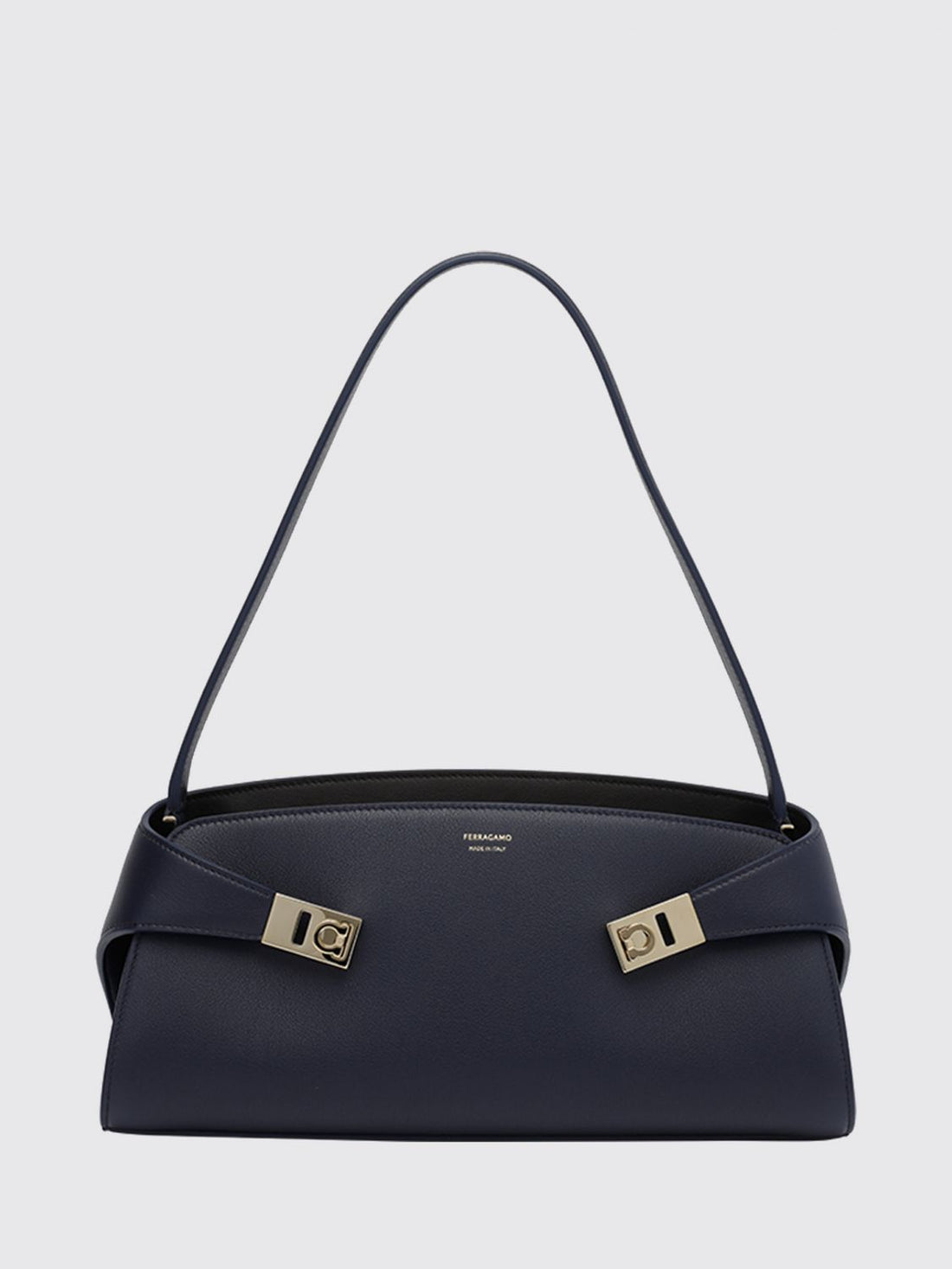 FERRAGAMO OS hug east-west shoulder bag in smooth calfskin with zip closure