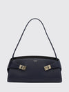 hug east-west shoulder bag in smooth calfskin with zip closure