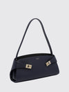 hug east-west shoulder bag in smooth calfskin with zip closure