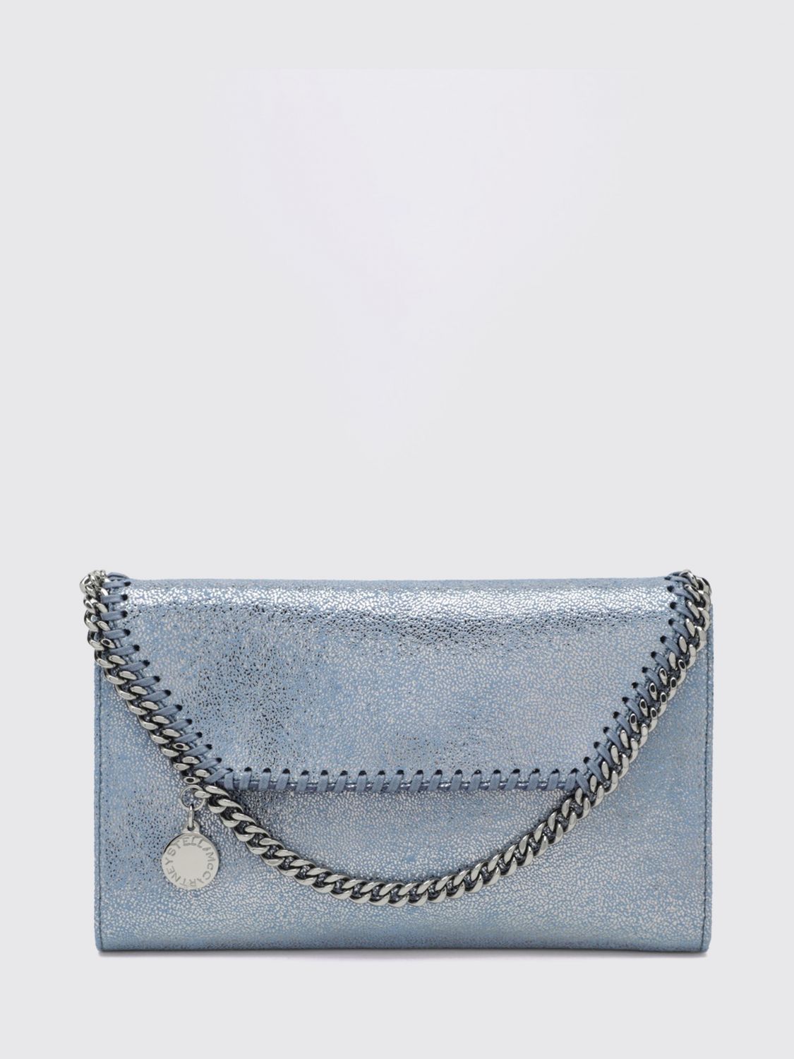 falabella wallet on chain in eco alter mat with metal chain