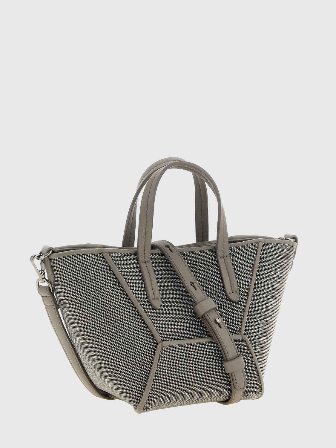 bc duo suede calfskin mini handbag with monili