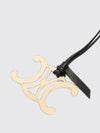 triomphe monogram keychain in smooth leather and chrome-plated brass