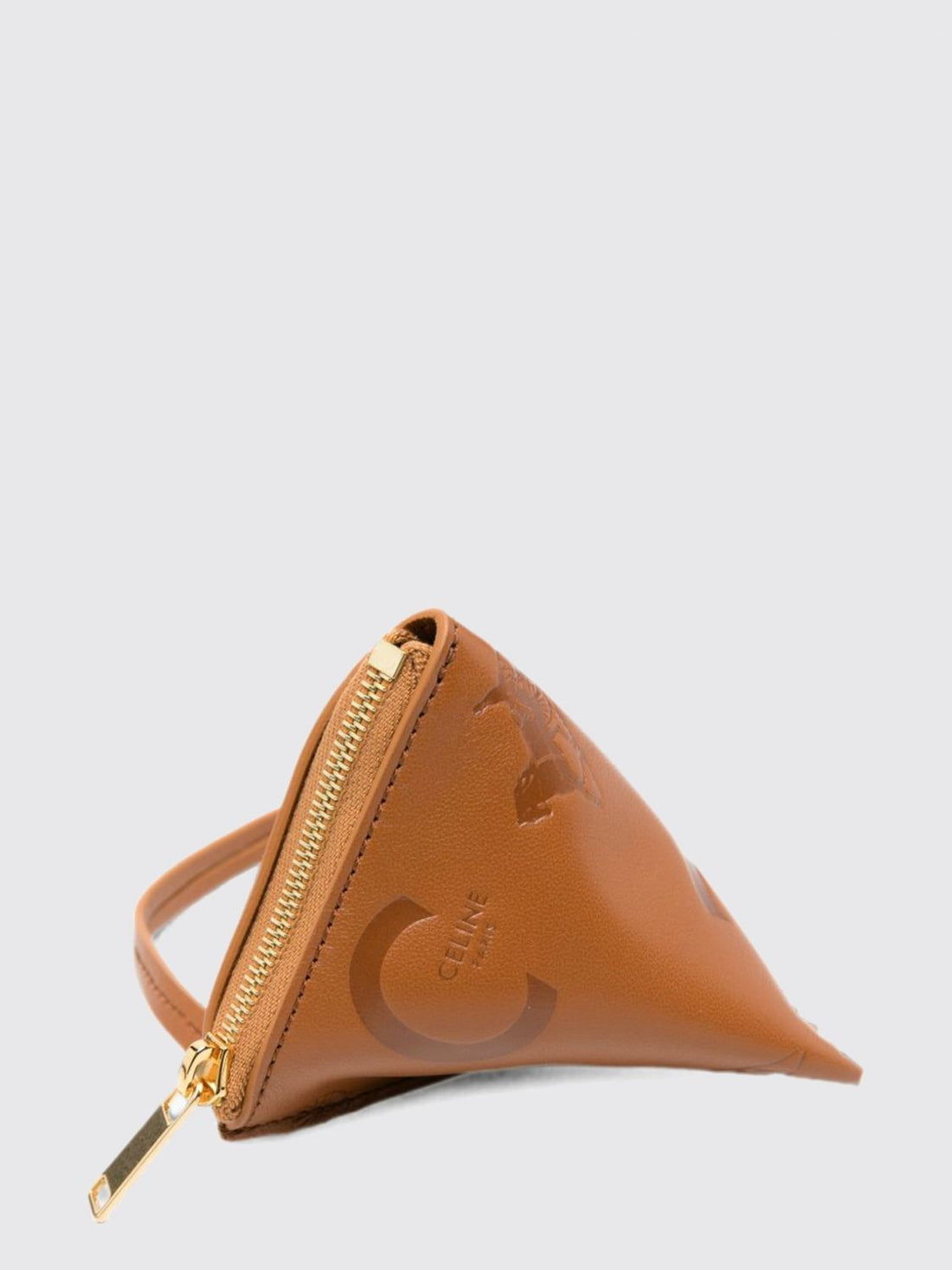 CELINE OS zipped keyring coin purse in smooth lambskin with printed logo