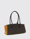 medium studio leather shoulder bag with gancini clasp